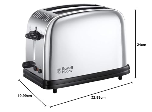Detalle 1 de Russell Hobbs Grille Pain Victory Acier Inox – Fentes extra larges, 6 niveaux, 1670W