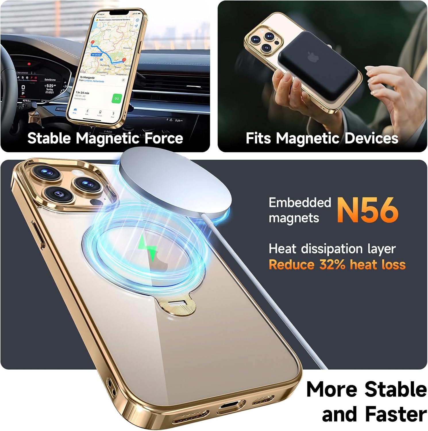 Thumbnail 5 de Tri-Shield Protection iPhone 13 Pro Max Case with 360° MagSafe CD Ring Stand + Screen & Camera Lens Protector