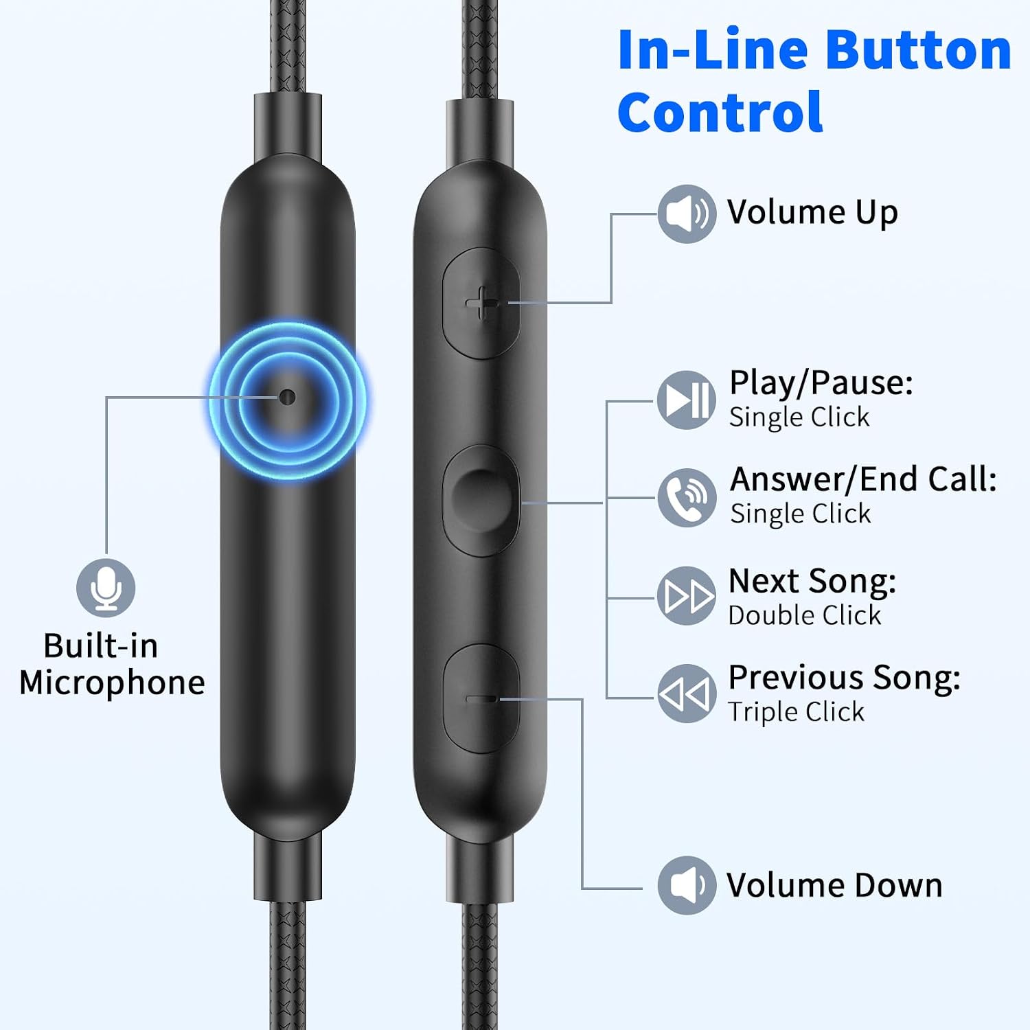 Thumbnail 5 de Wired Earbuds 3.5mm Jack Earphone 1.8m