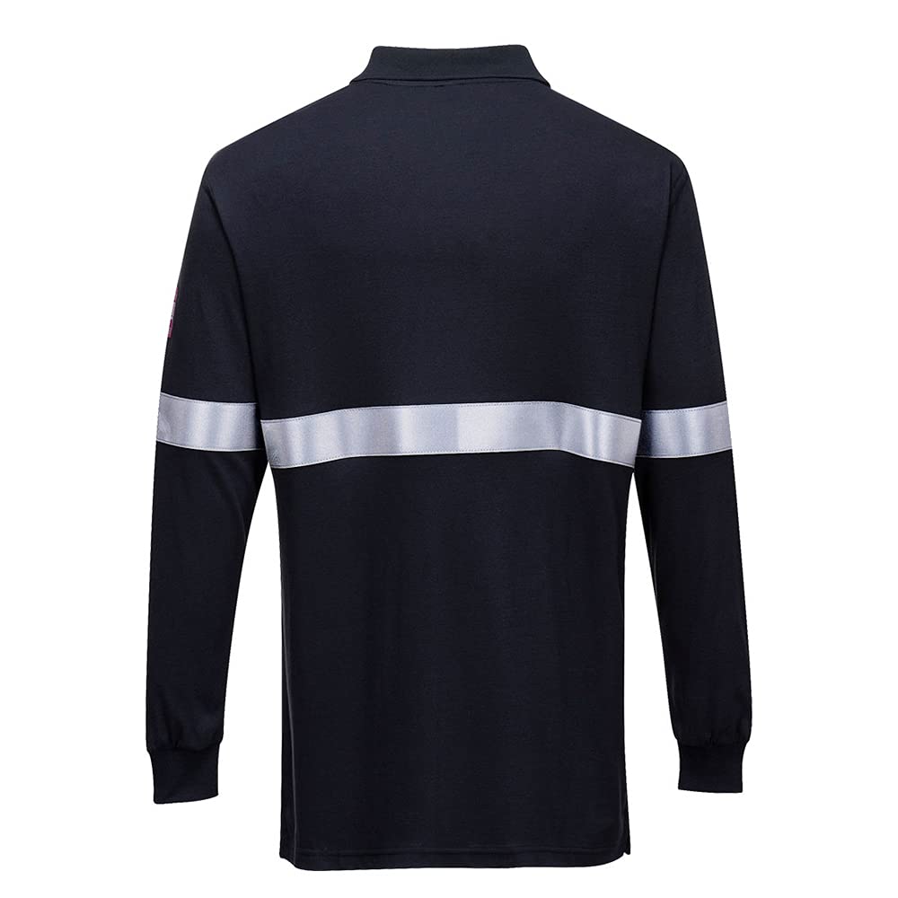 Detalle 2 de Portwest FR03 Polo manica lunga resistente alla fiamma taglia XL Navy