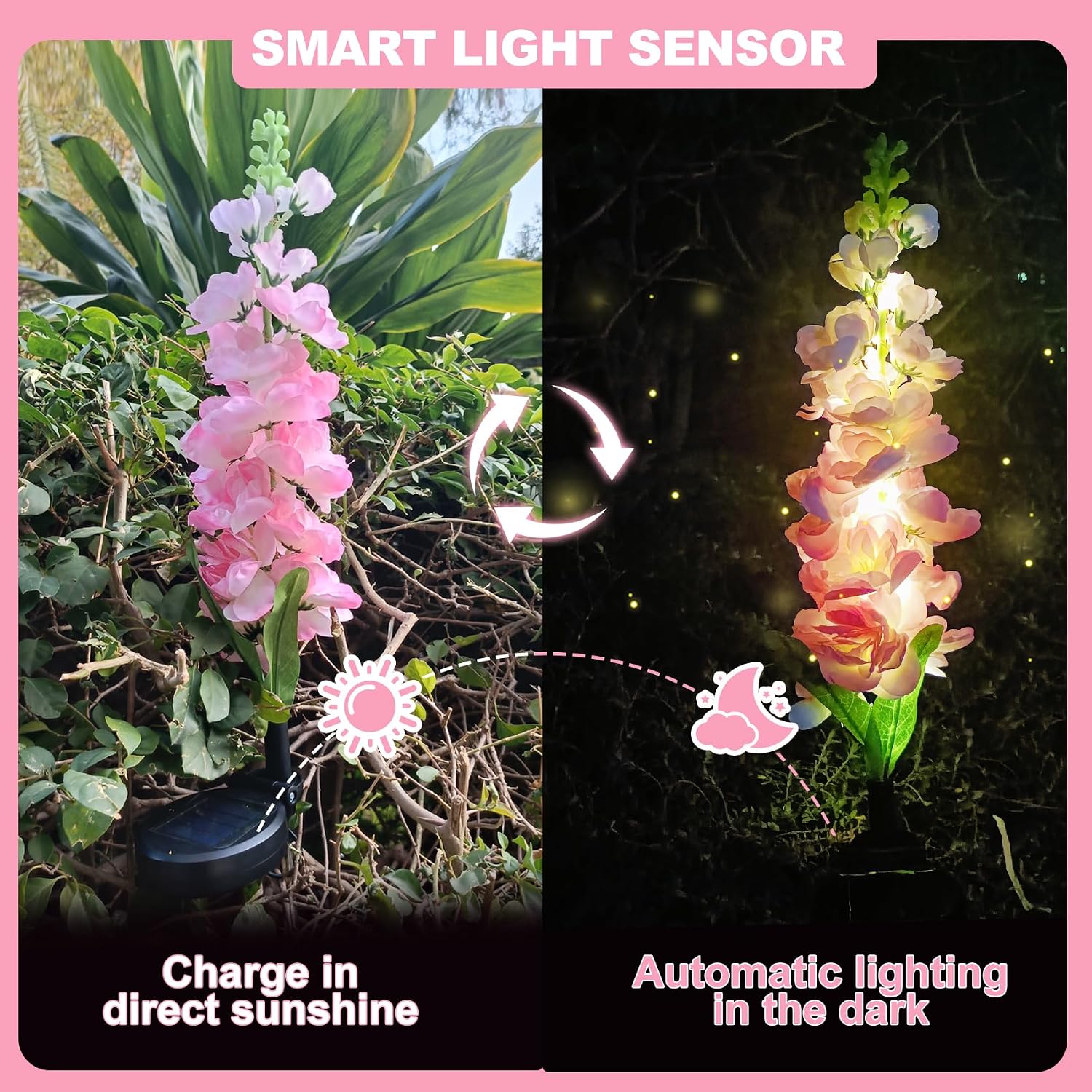Thumbnail 2 de Solar garden lights 2 pack Delphinium LED