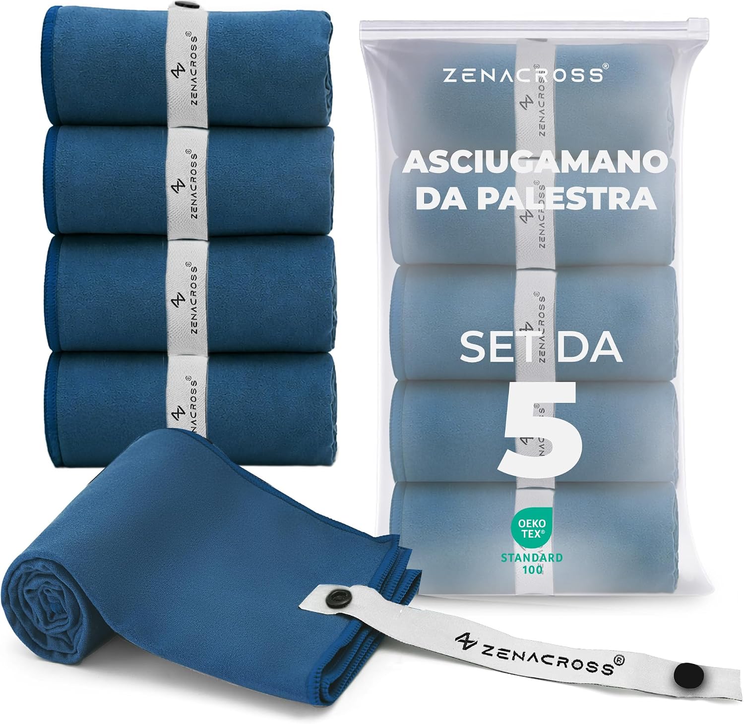 Detalle de Zenacross Asciugamano Microfibra 40x77 cm set 5