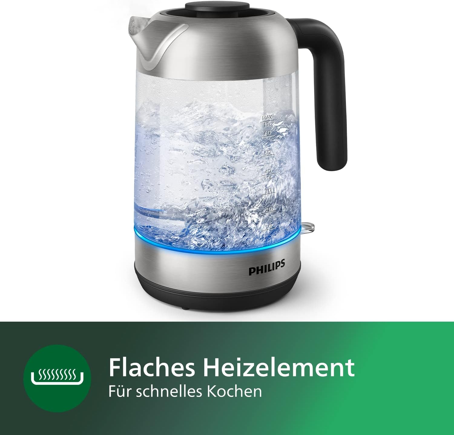 Thumbnail 3 de Philips 5000 Series Wasserkocher HD9339/80 – 1,7 l, blaues Sensorlicht, 360°-Basis