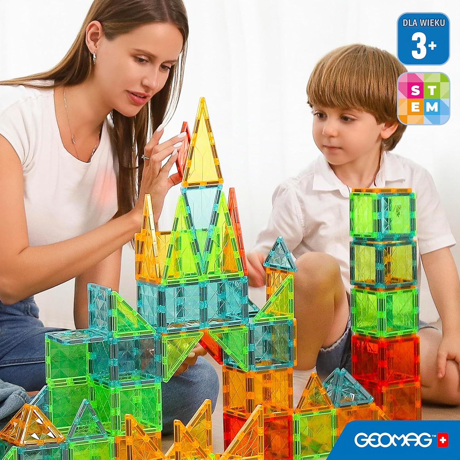 Detalle 2 de Geomag Magnetic Tiles Gems 100 – magnetyczne płytki konstrukcyjne, 100 elementów
