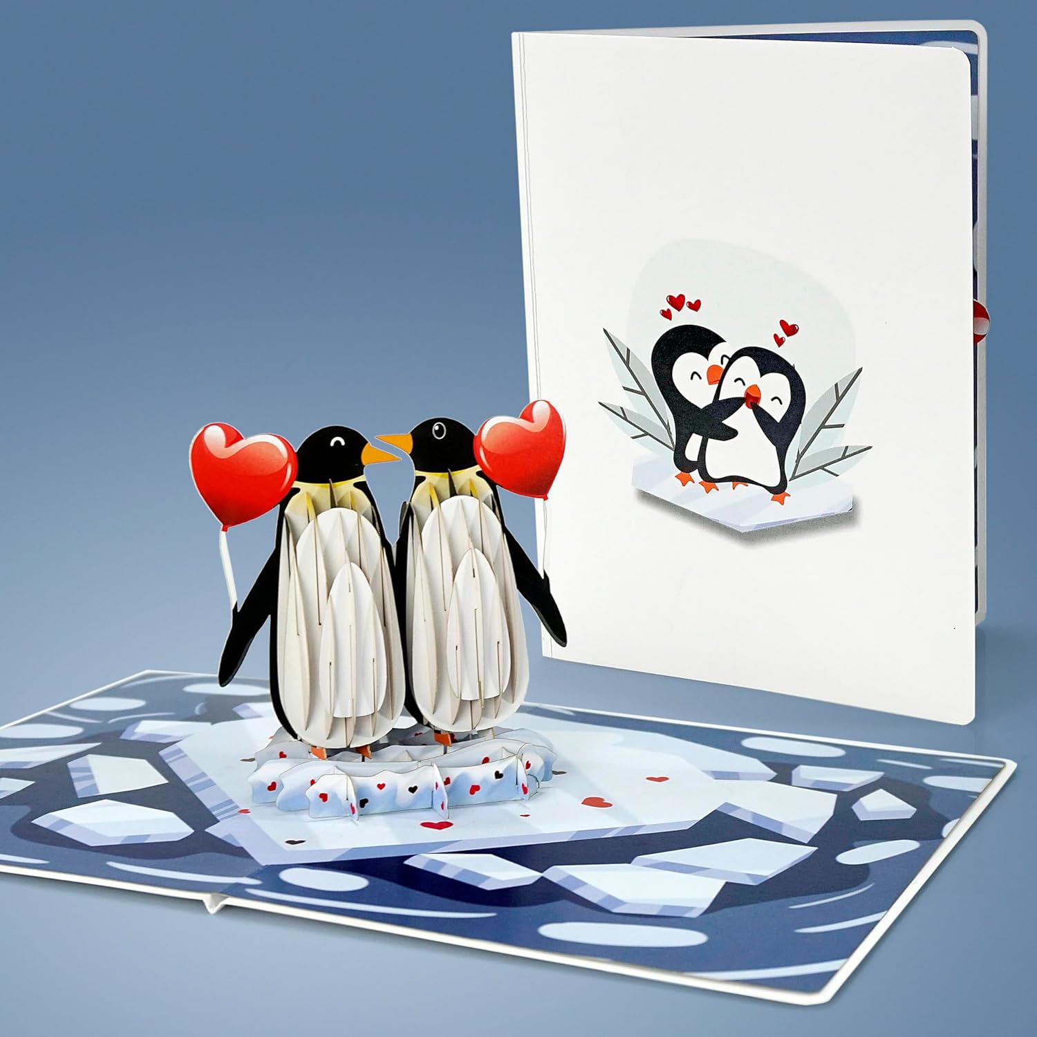 Thumbnail 2 de CUTPOPUP Penguin Couple Pop Up Card 15x15 cm 📷