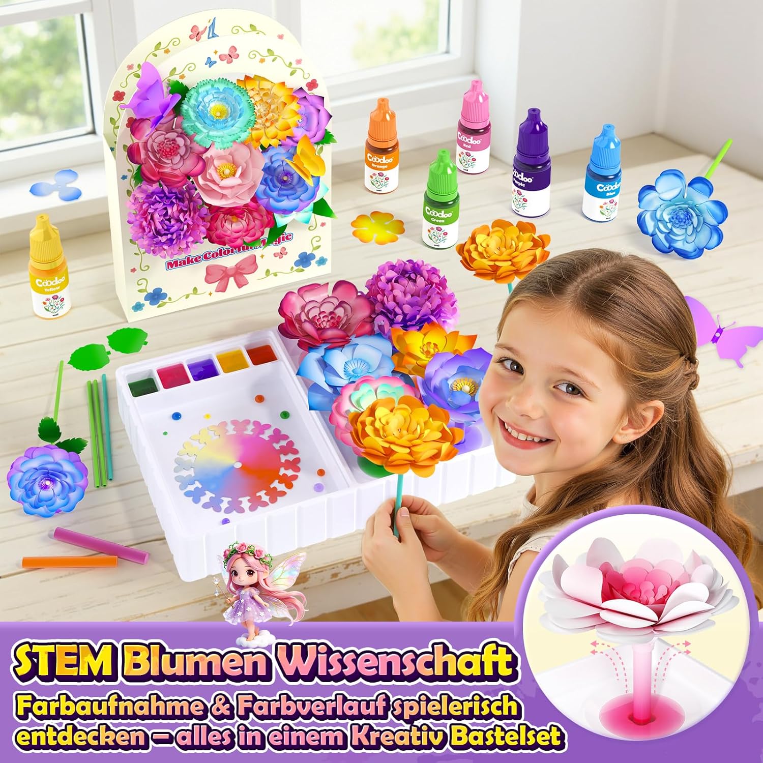 Detalle 2 de Coodoo DIY Blumen Bastelset ab 3 Jahren