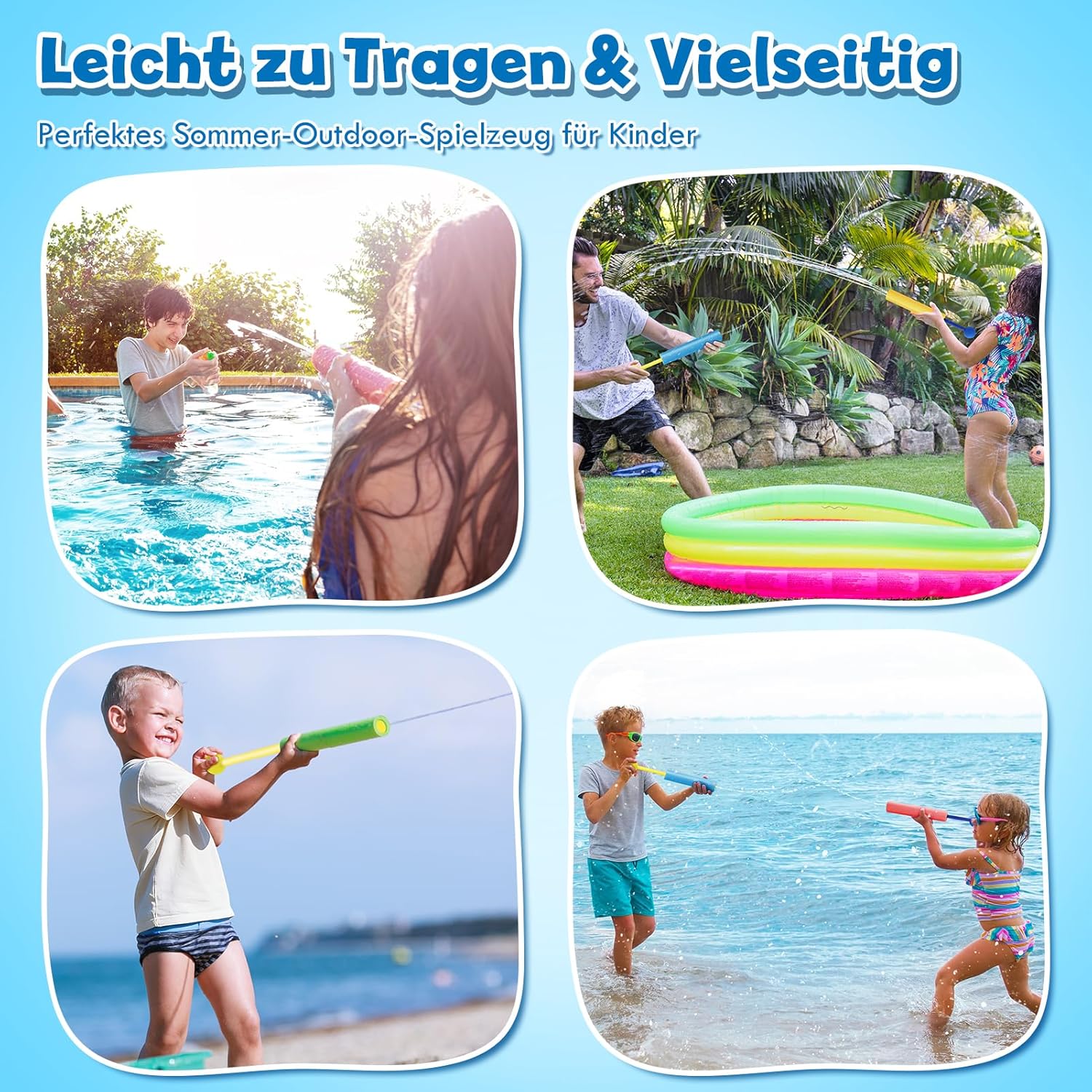 Thumbnail 1 de Lehoo Castle Wasserpistole Kinder – 12er Set Mini Wasserspritzpistolen mit Schaumstoffgriff