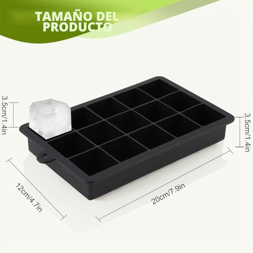 Thumbnail 2 de Sinnsally Pack de 3 cubiteras de silicona con tapa, cubitos XXL 3,5 cm para cócteles y bebidas