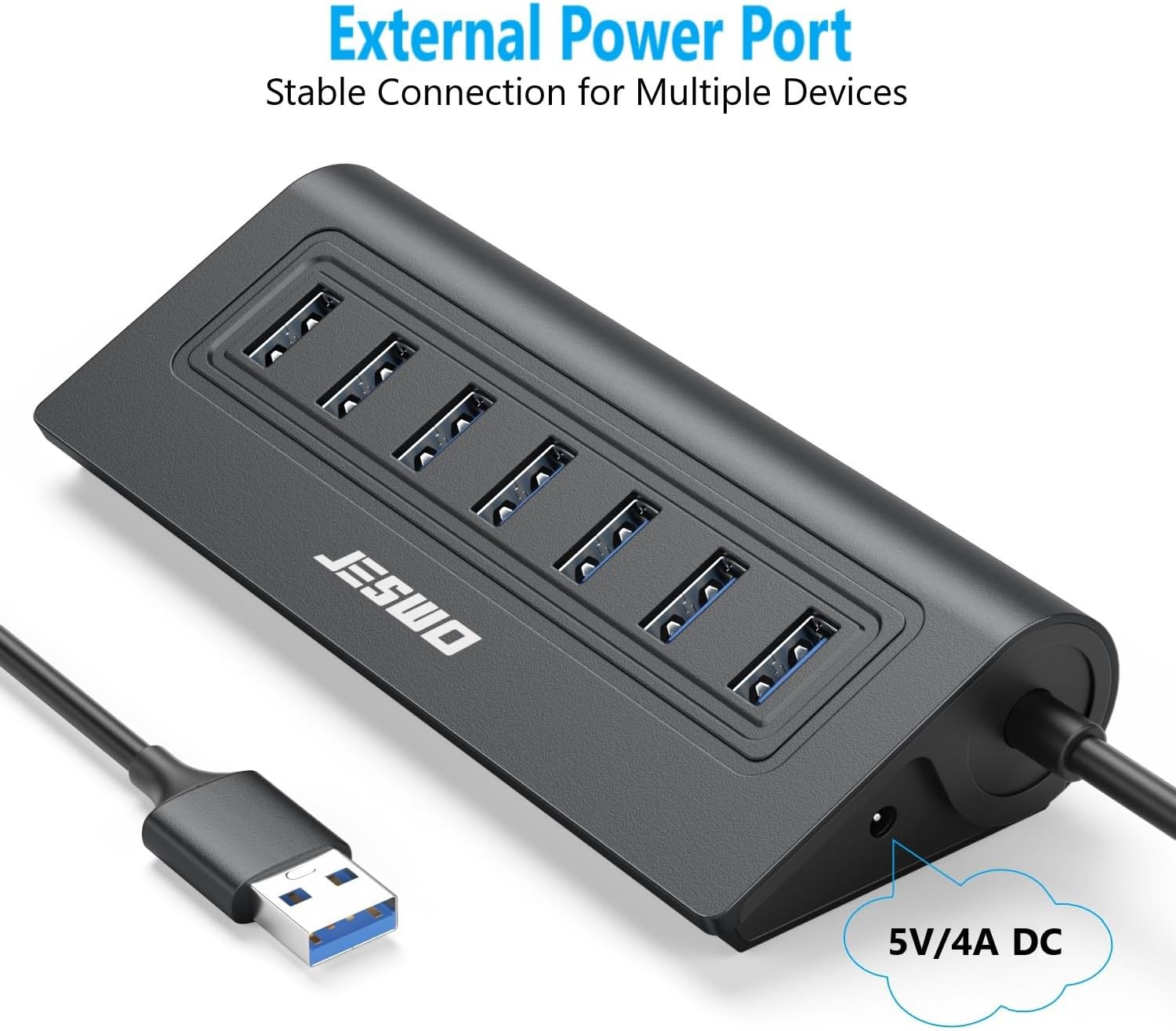 Thumbnail 5 de USB 3.0 Hub 7-Port – Aluminium design, 5Gbps, 3.4ft cable