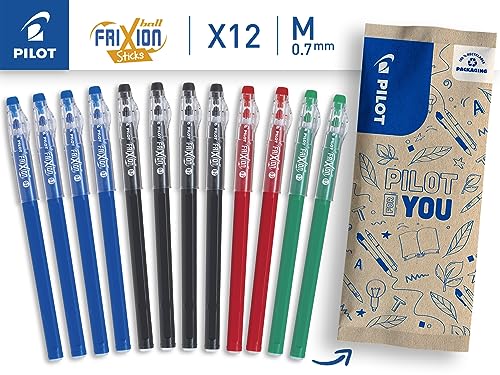 Thumbnail 2 de PILOT FriXion Ball Stick Caja 12: bolígrafos gel borrables en colores surtidos (4 Azul, 4 Negro, 2 Rojo, 2 Verde) – Punta Media