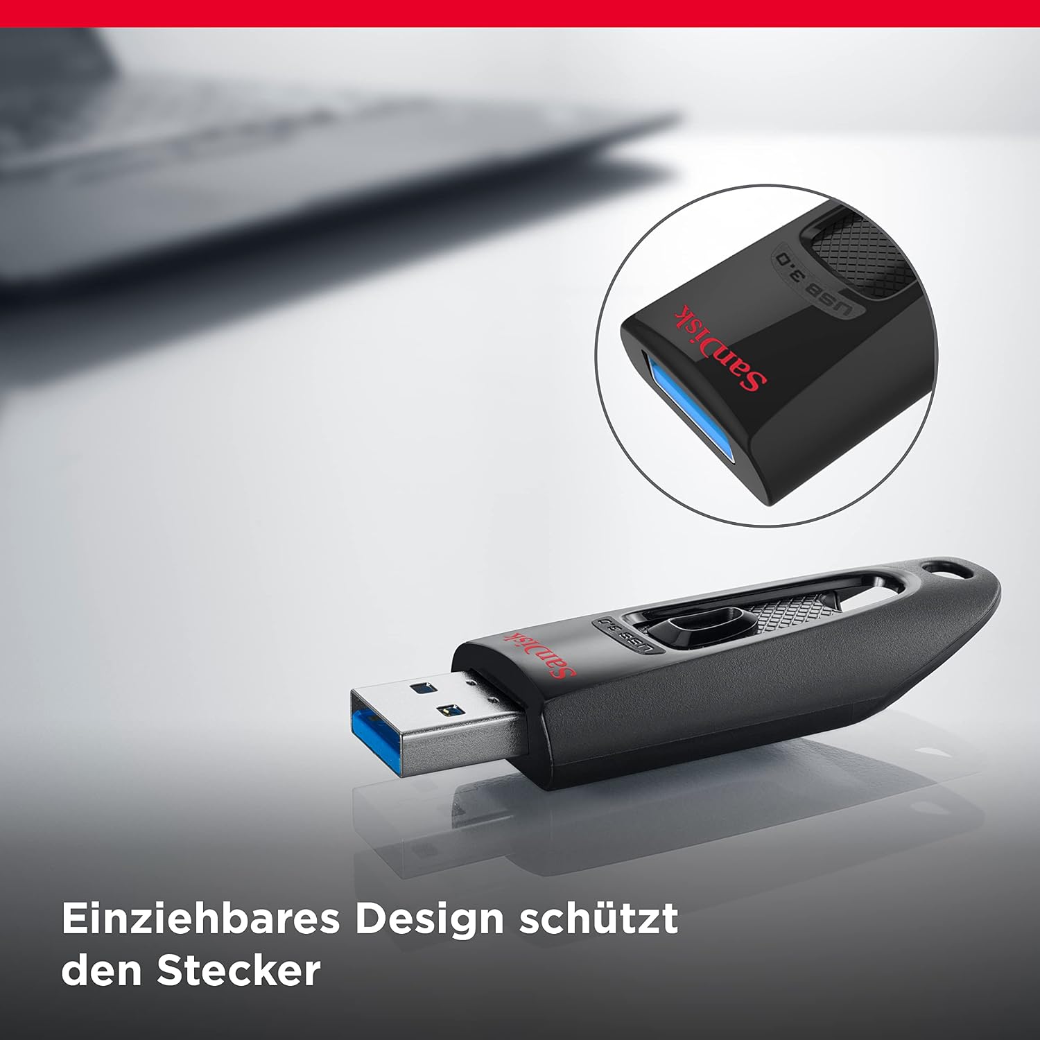 Detalle 2 de SanDisk Ultra USB 3.0 Flash-Laufwerk 64 GB im 3er-Pack mit SecureAccess-Software & Passwortschutz