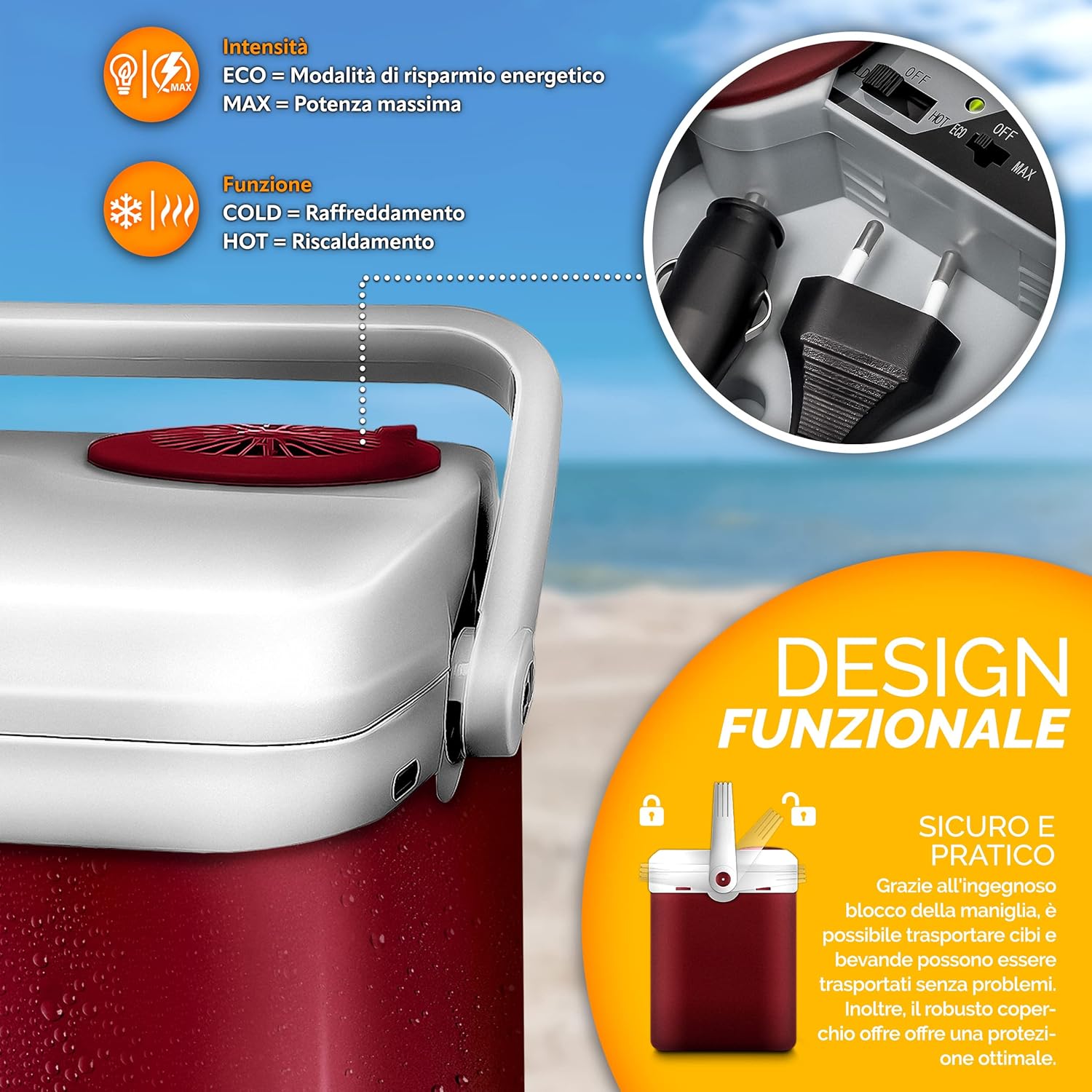 Thumbnail 3 de tillvex Frigorifero elettrico portatile 32L con 12V/230V, rinfresca e riscalda (modalità ECO)