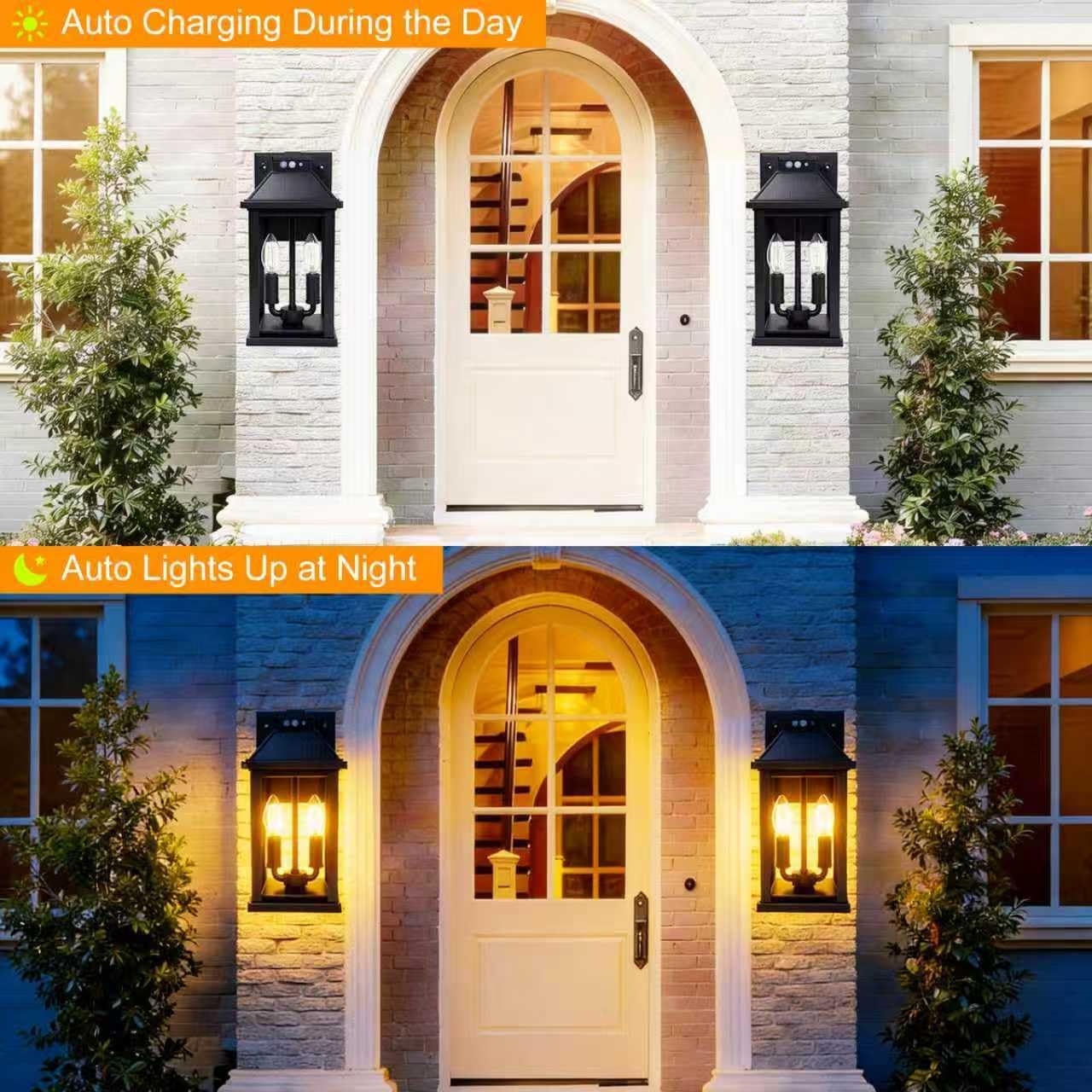 Detalle de Moodyfei XHY-2601 Solar Wall Lantern with Motion Sensor, 3 Modes, 600 lm