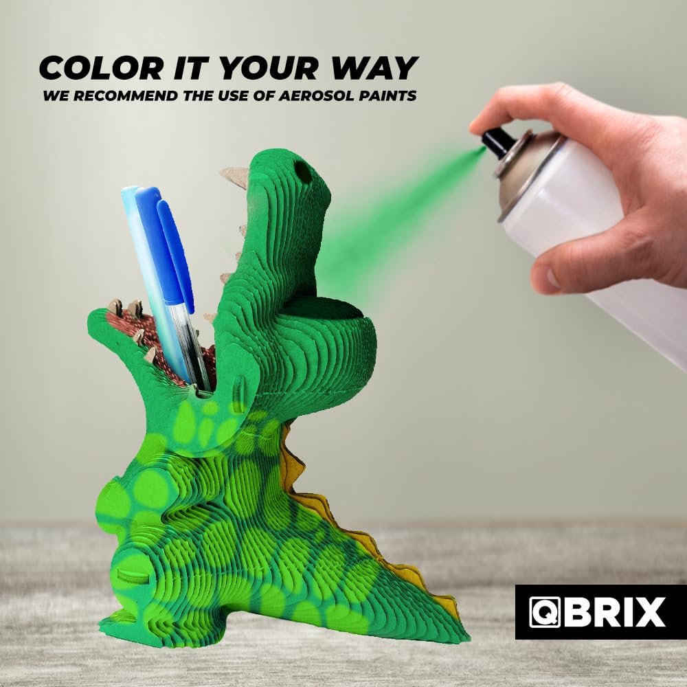 Detalle de QBRIX Crocodile Pen Holder 3D Puzzle, Cardboard