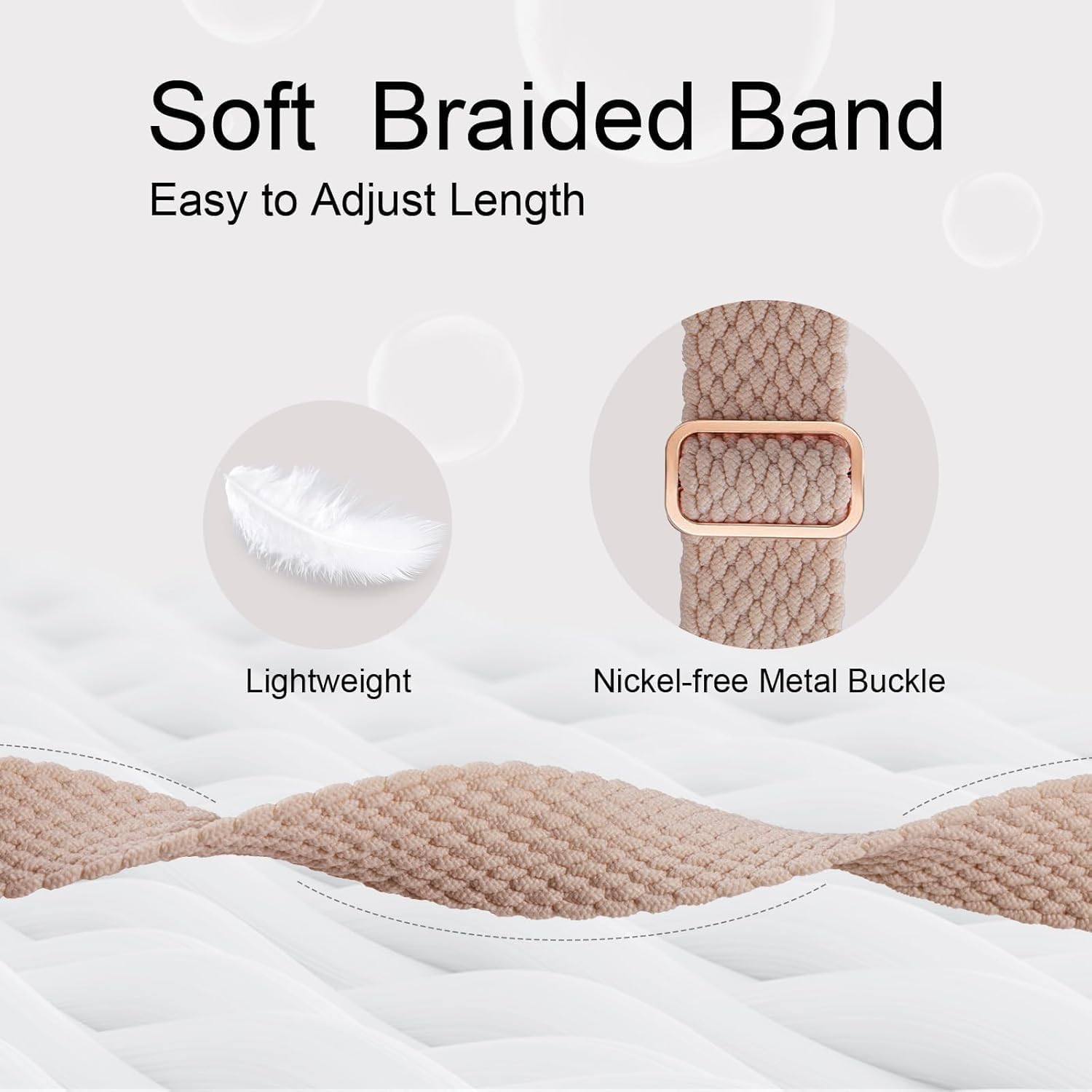 Thumbnail 2 de SUGARJAR Silicone Strap for Nerunsa P66D (22mm) – breathable braided elastomer band for a wide range of 22mm watches