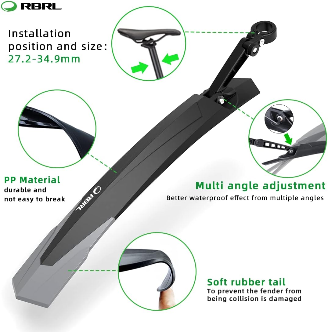 Thumbnail 3 de RBRL Bike Mudguard Set adjustable for 24–29in bikes