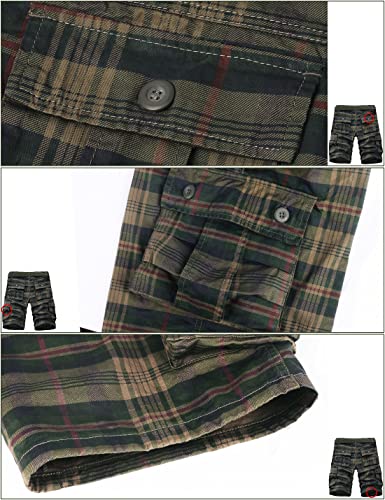 Detalle 2 de iCKER Mens Multi-Pocket Cotton Shorts Camouflage Cargo Shorts – Loose Fit