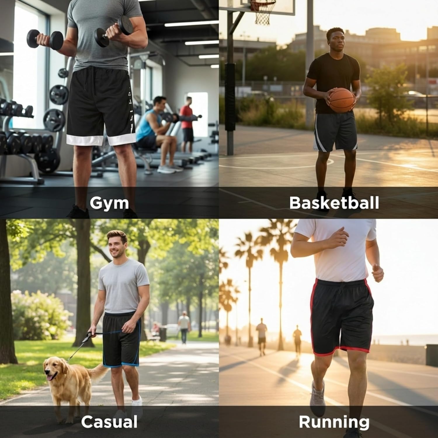 Thumbnail 1 de Ultra Performance 5 Pack Mens Shorts: All-In-One Athletic Gym Shorts Set