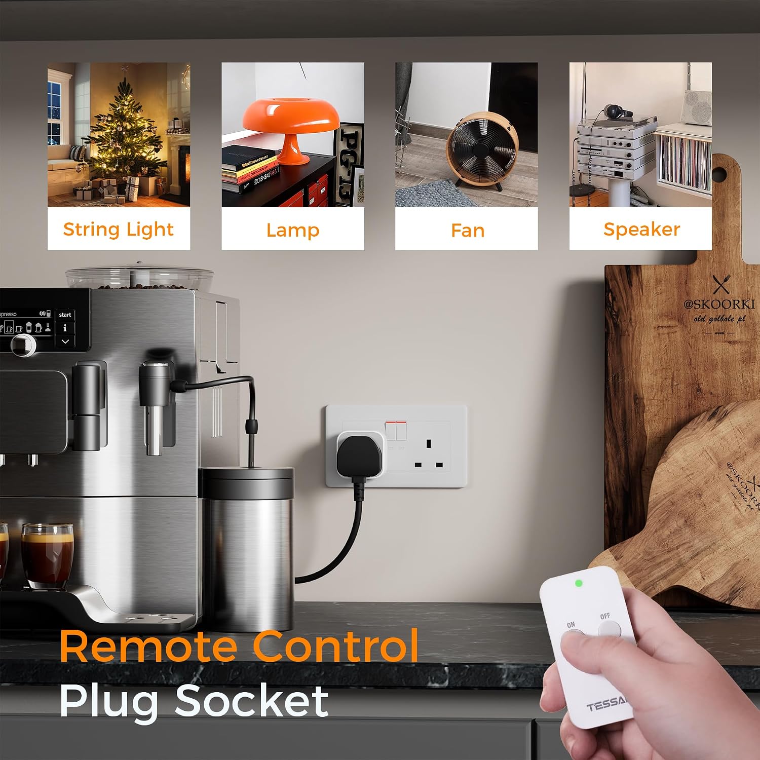 Detalle de TESSAN Remote Control Plug Socket 30m