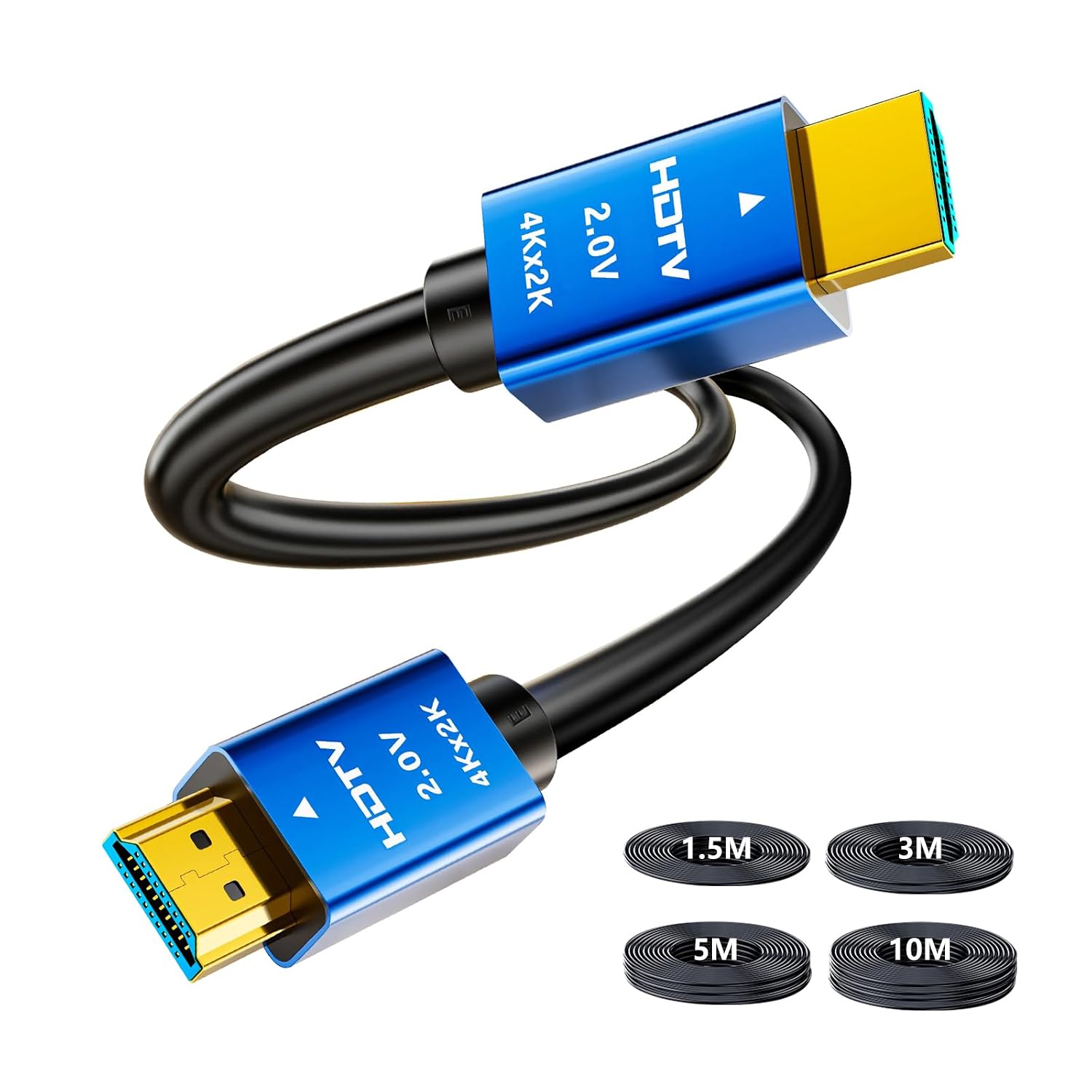 Detalle de Herfair 4K HDMI Cable 3m - Ultra High Speed, Gold Plated, ARC, 18Gbps, 4K@60Hz