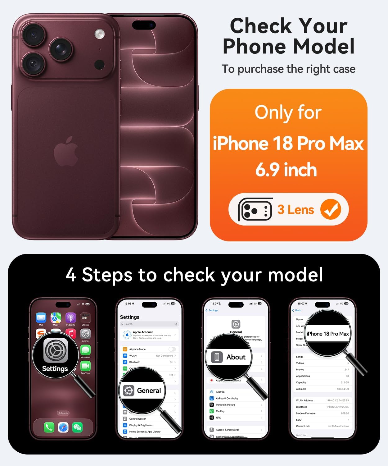 Detalle 2 de CANSHN iPhone 18 Pro Max Privacy Screen Protector, 9H Glass, Full Coverage