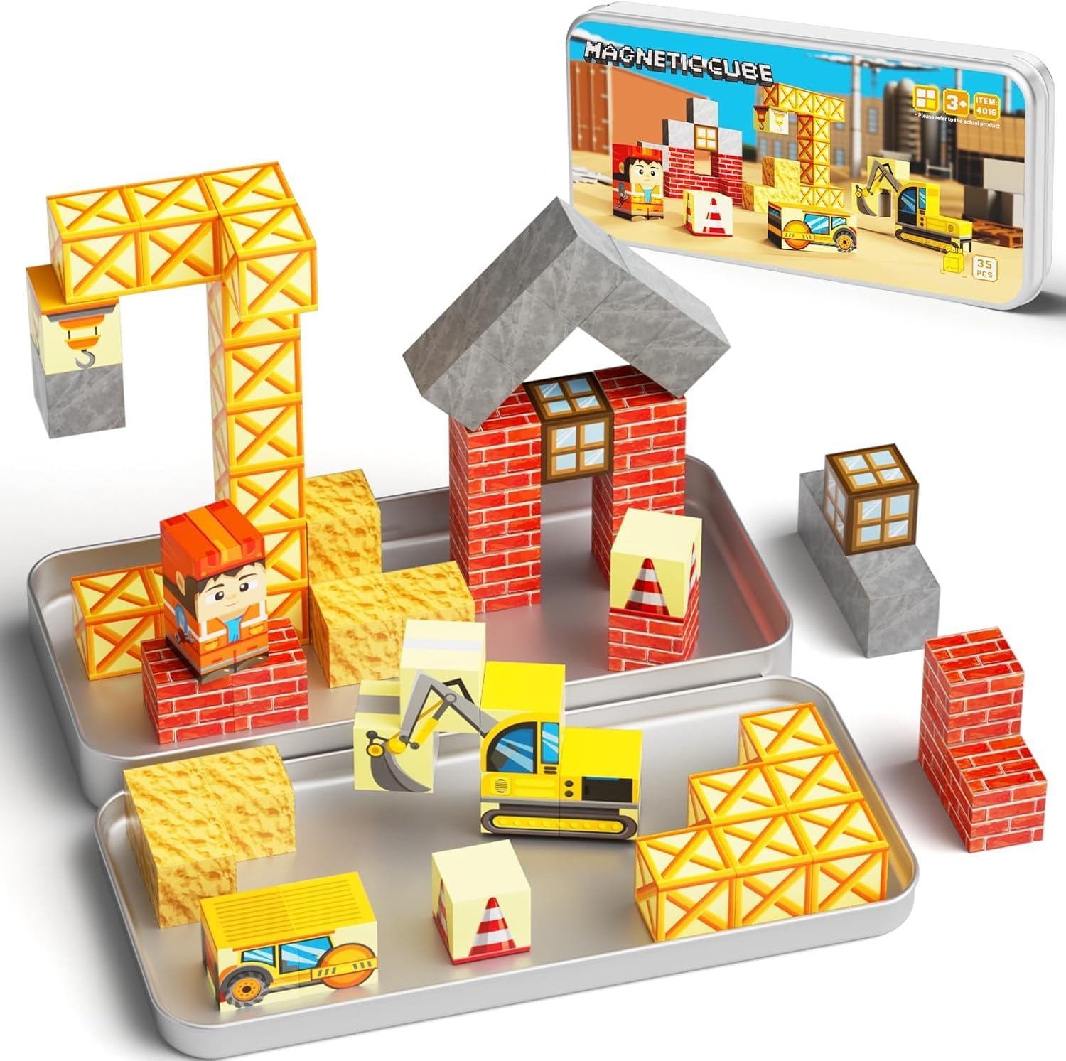 Detalle de Magnetic Blocks 35 PCS STEM Building Set 🧩