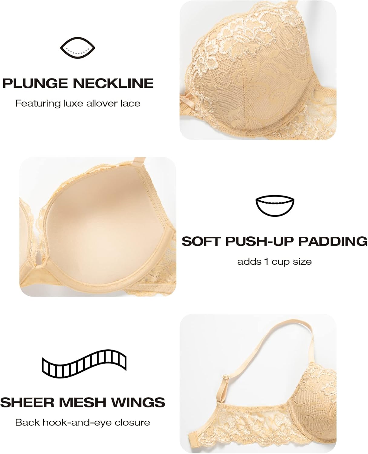 Thumbnail 6 de Deyllo Push Up Lace Bra Add One Cup