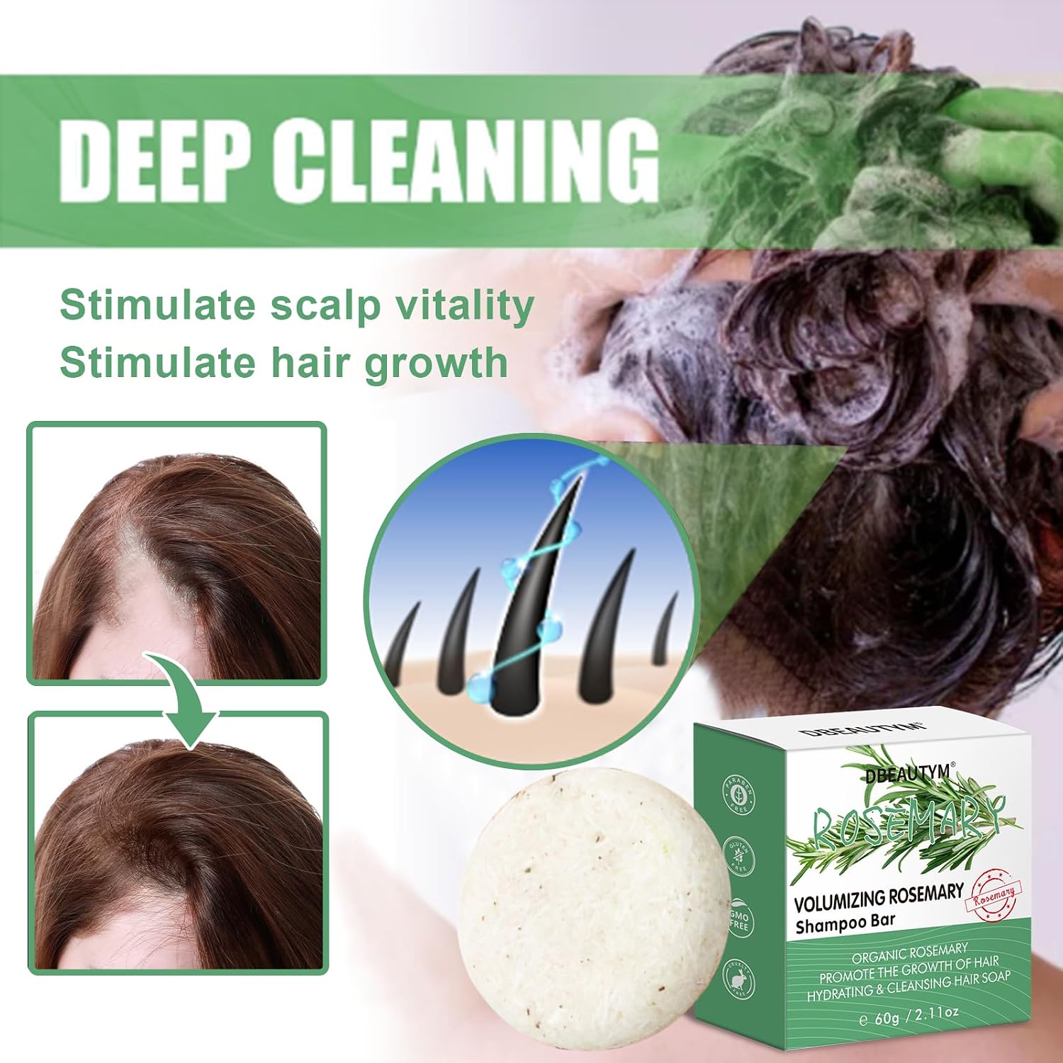 Thumbnail 2 de DBEAUTYM Rosemary Shampoo Bar 2-Pack
