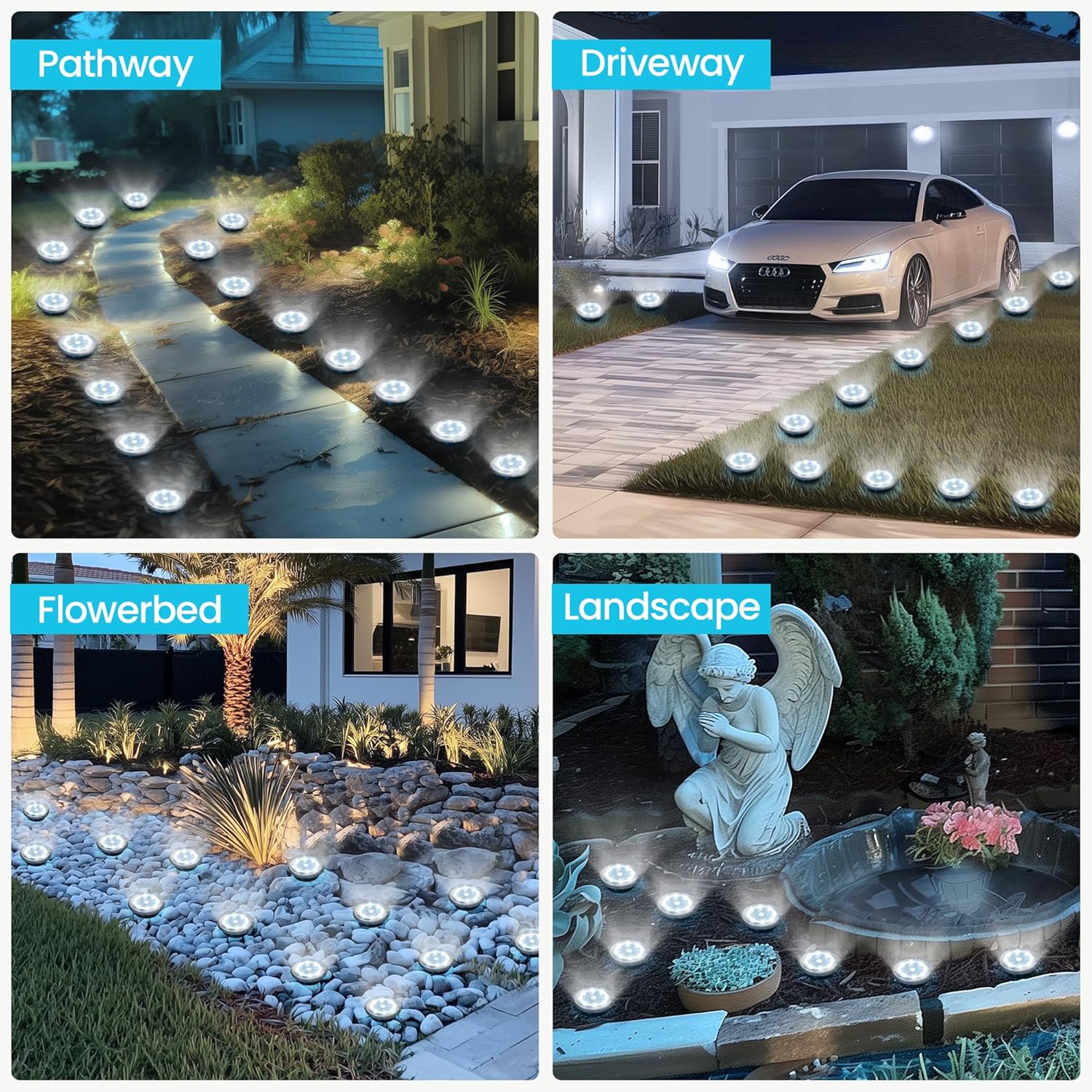 Thumbnail 2 de Solpex 10 Pack Mini Solar Ground Lights (Cold White) for outdoor garden paths