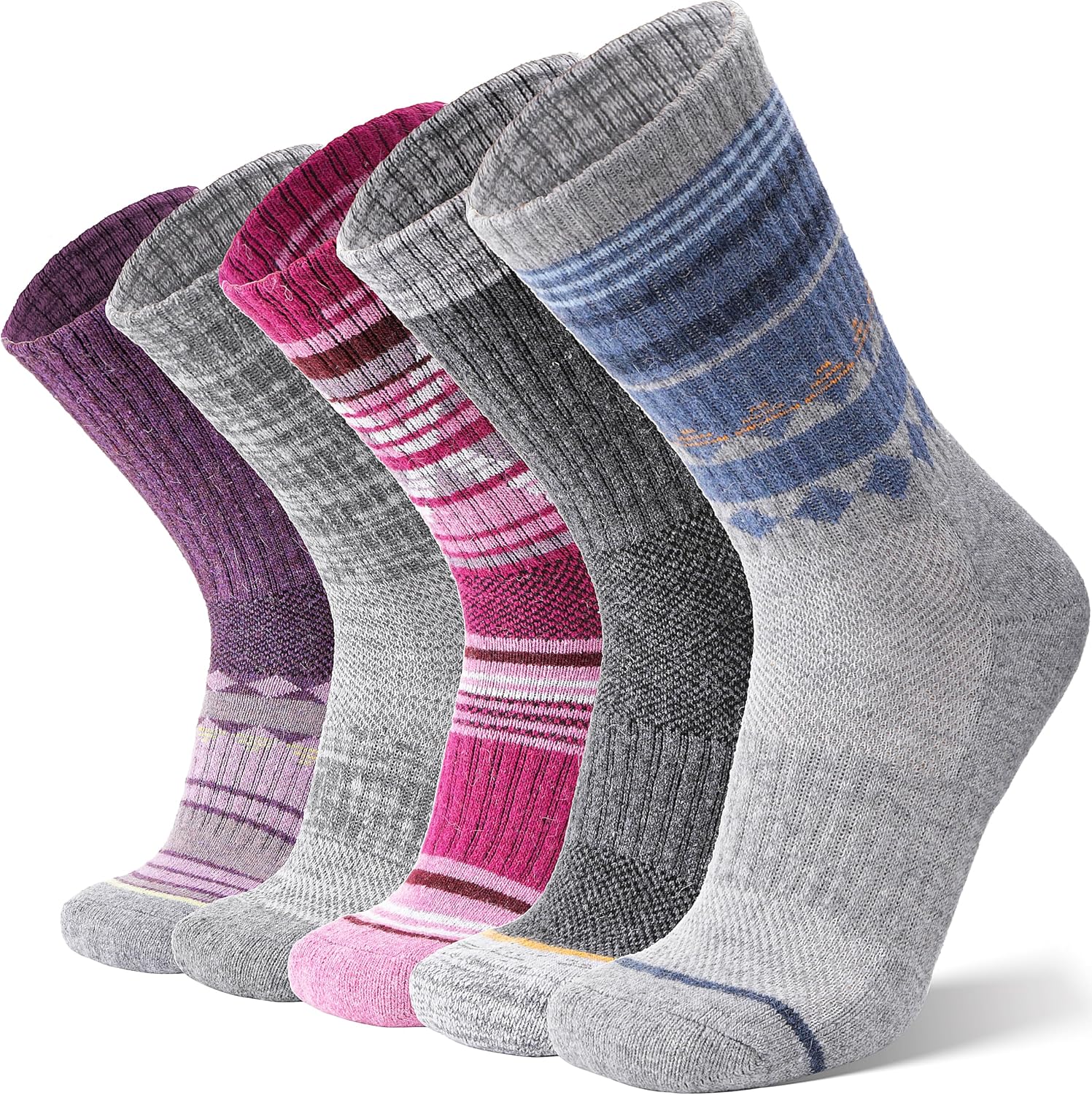 Detalle de ANTSANG Merino Wool Hiking Socks, 5-Pair Pack with Targeted Cushioning