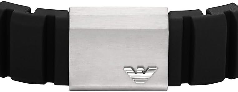 Thumbnail 1 de Emporio Armani Herrenarmband Logoplakette – Silikon schwarz, matt, Schnalle