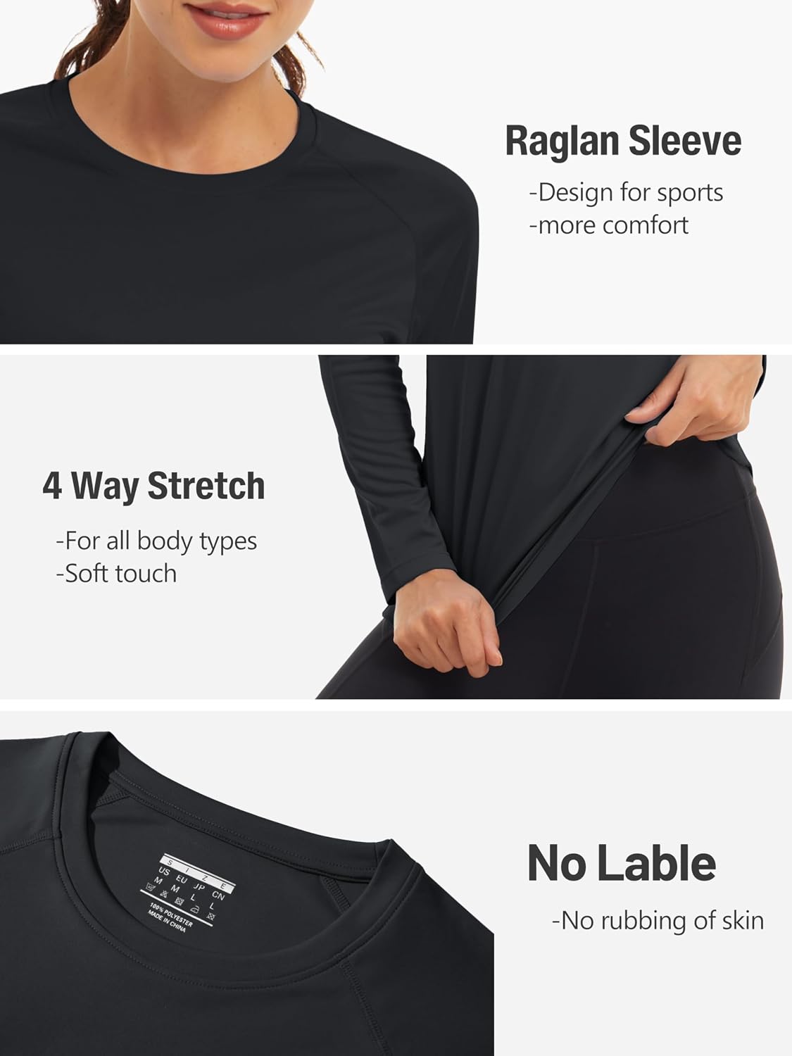 Detalle 2 de TACVASEN Women's Long Sleeve UV Sun Protection Shirt UPF 50+ for Outdoor Performance