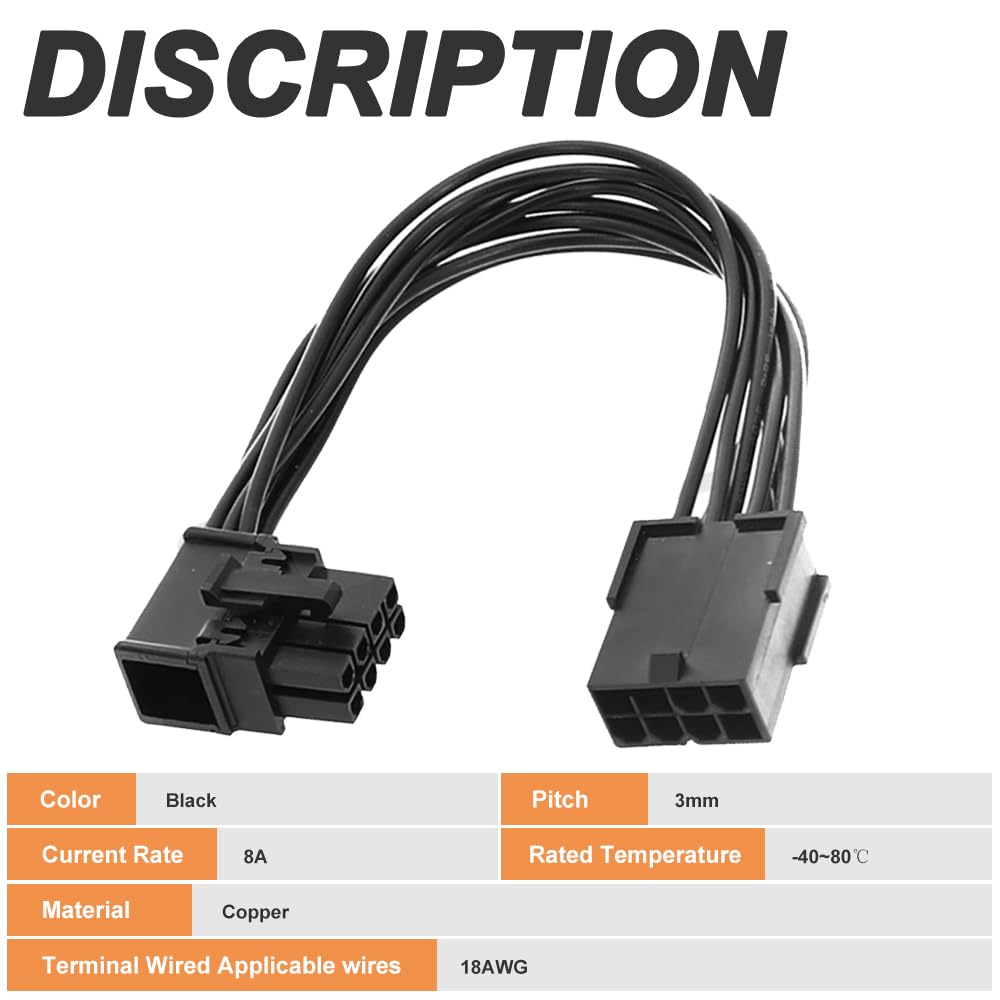 Thumbnail 1 de Xiatiaosann Right Angle PCIe 8-Pin Extension Cable (2-Pack) – 90° Male to Female Power Adapter for Graphics Cards