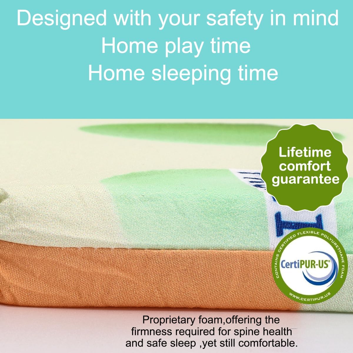 Detalle de VUCWS CD-04 Pack and Play Mattress, Foldable Foam with Washable Cotton Cover