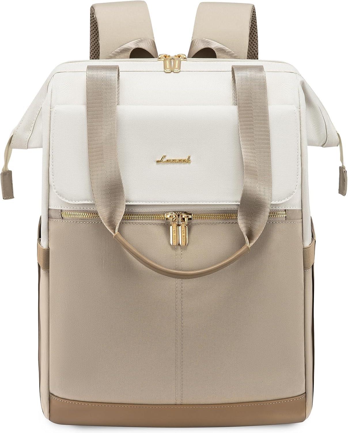 Detalle de LOVEVOOK 17.3-inch Laptop Rucksack Bag (Beige-Khaki) with USB port