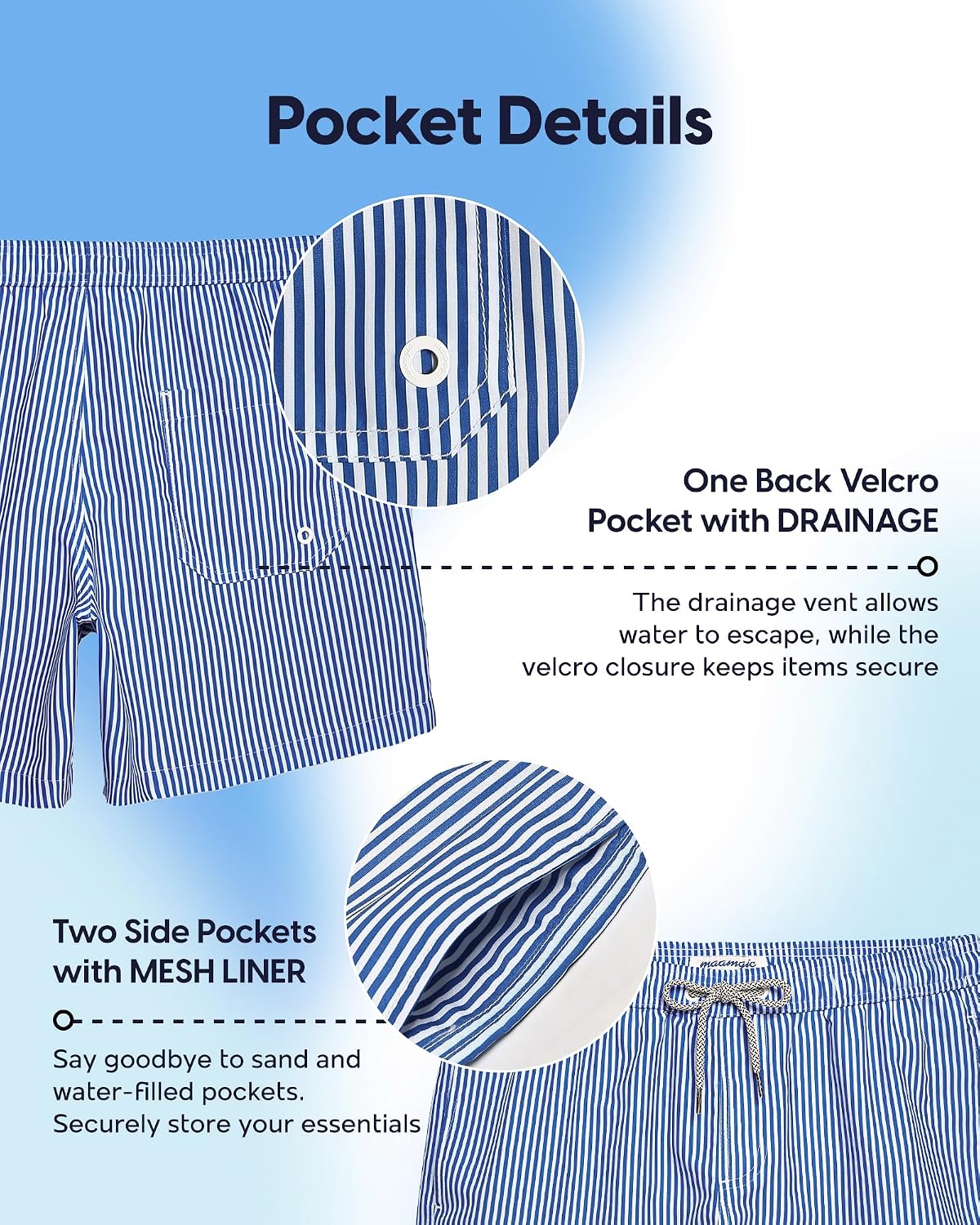 Thumbnail 4 de maamgic Mens Swim Trunks 5 in