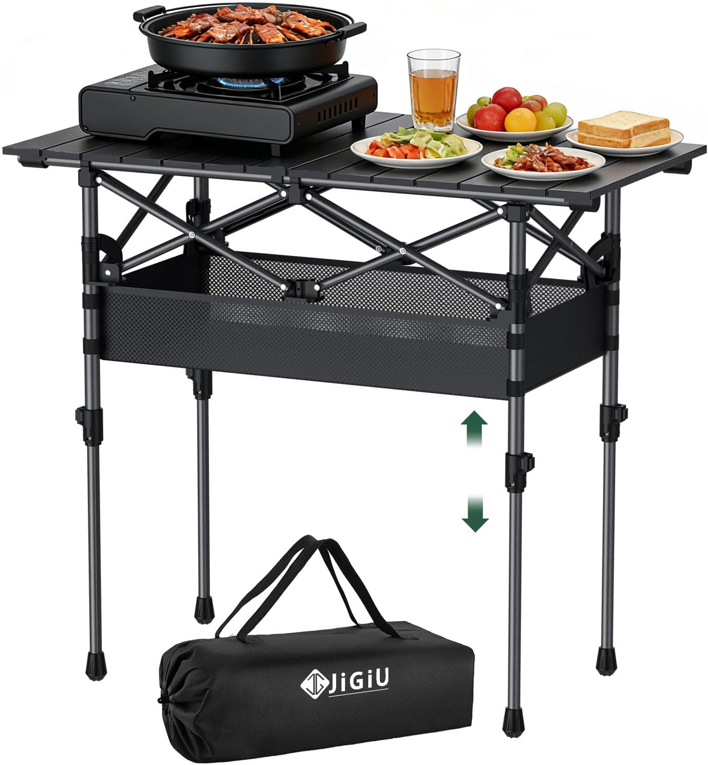 Detalle de Folding Roll-up Camping Table: Portable Aluminium Camp Table for 4–6 People