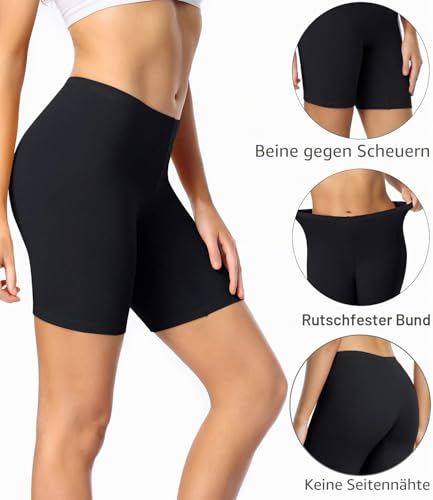 Detalle de wirarpa Radlerhose Damen Kurz Baumwolle Boxershorts Schwarz XL