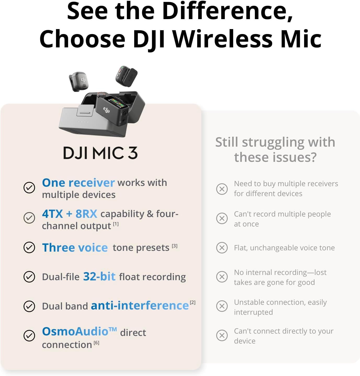 Thumbnail 5 de DJI Mic 3 (2 TX + 1 RX + Charging Case): Compact Wireless Mic for On-the-Go Audio