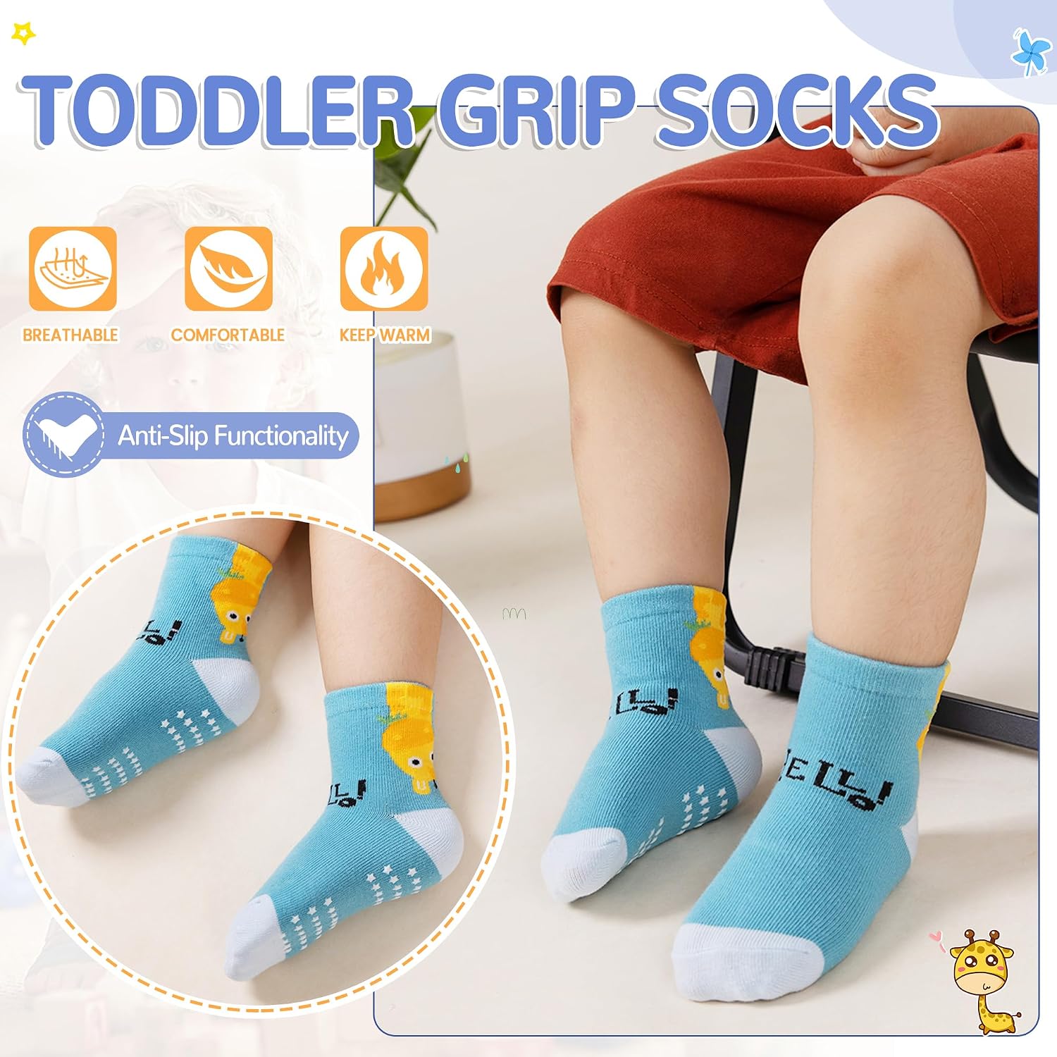 Detalle de SEEYAN Baby Socks Non Slip 3 Sizes
