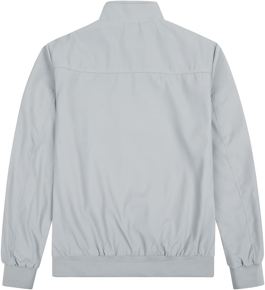 Detalle 2 de YOUTHUP bomber leggero estivo da uomo con zip, giacca casual a vento di transizione