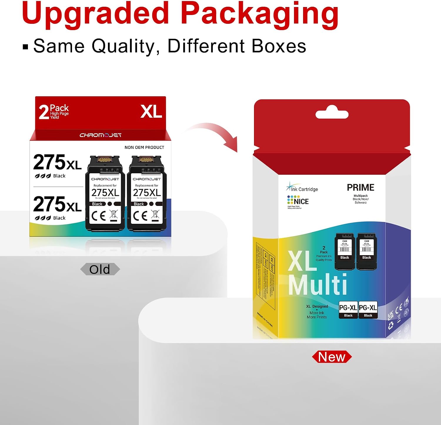 Detalle de Chromojet 275XL Black Ink Cartridges, 2-Pack Compatible with Canon PIXMA
