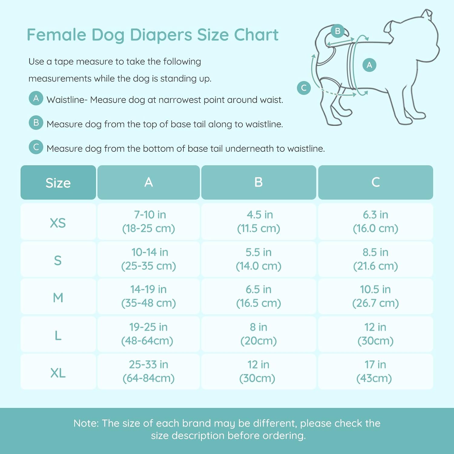 Detalle de BELLA & PAL Dog Nappies Female: Reusable XL Period Pants for Large Dogs (3-Pack)