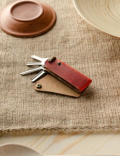 Detalle de Crazy Horse Craft Schlüsselanhänger Leder – Schlüsseletui Organizer Halter