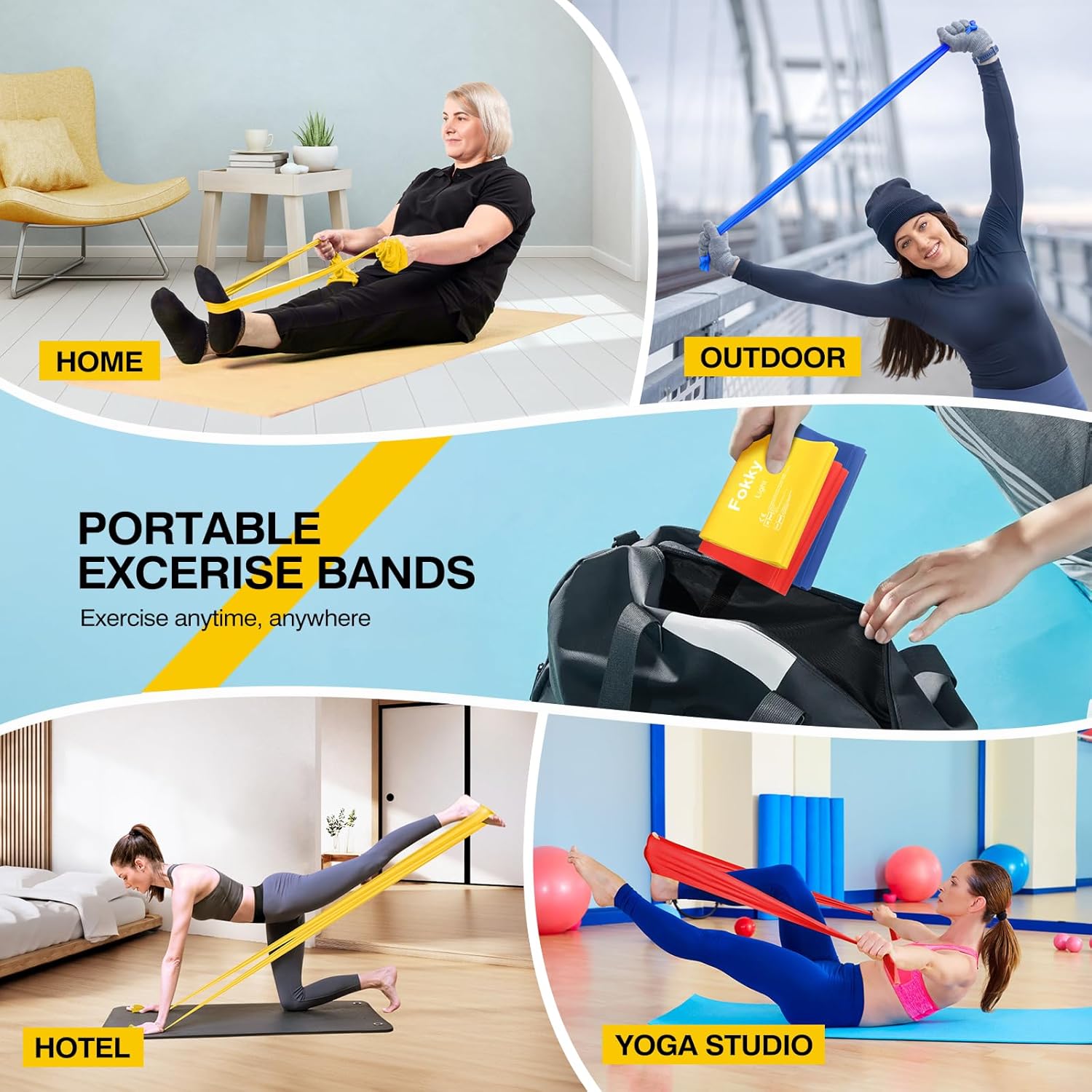 Detalle 2 de Fokky Fitnessbänder 1,5 m Resistance Bands Set