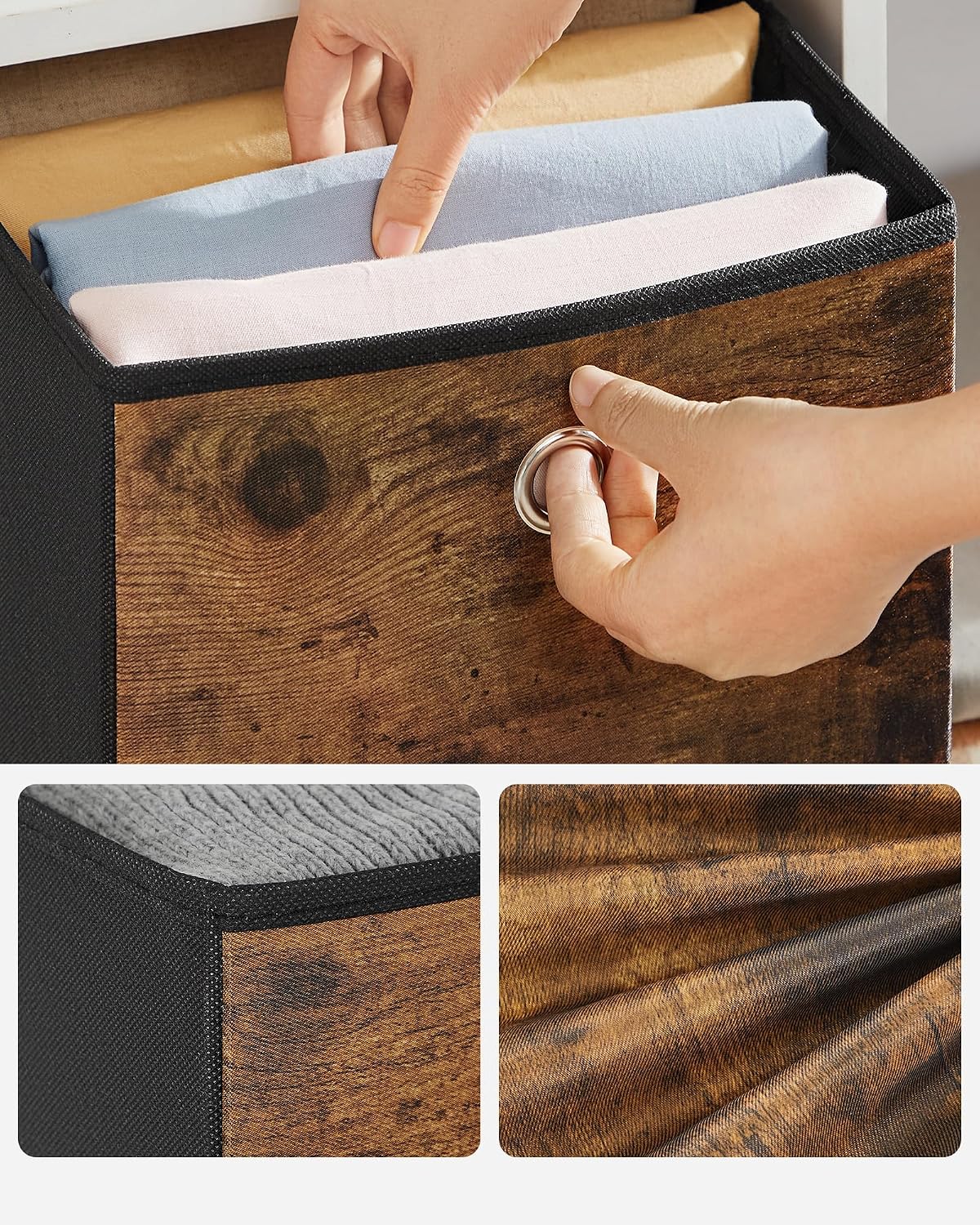 Detalle 1 de SONGMICS RFB133B01 opbergdozen, set van 6, 33 x 33 x 33 cm