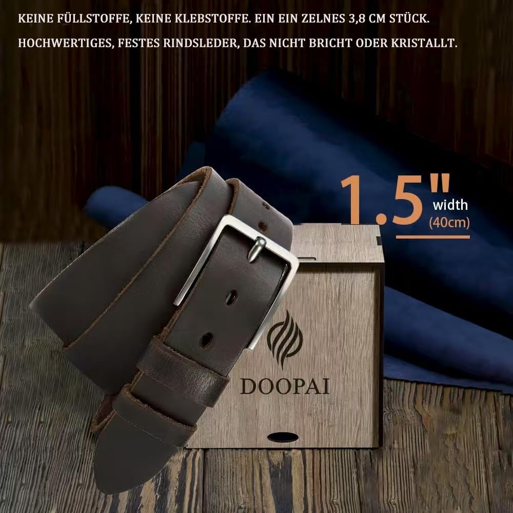 Detalle de DOOPAI Herren Ledergürtel mit 3,8 cm