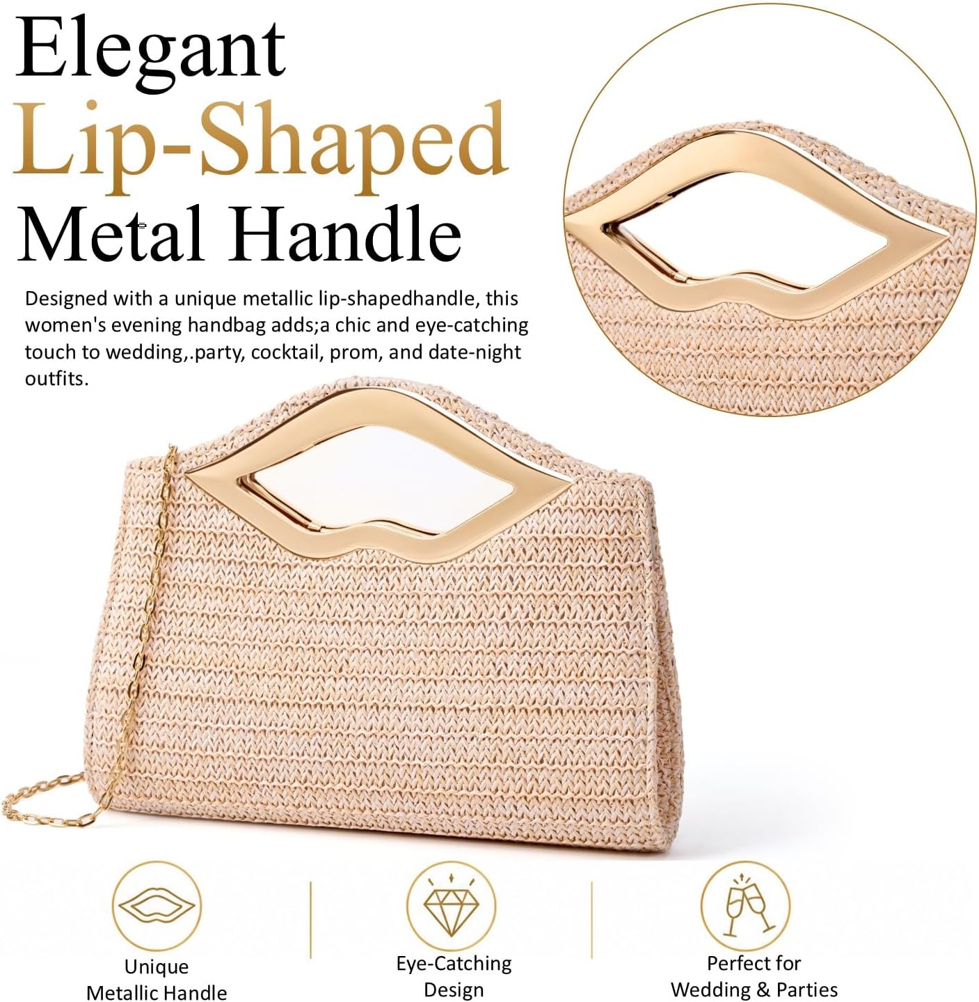 Detalle de DETARA Evening Clutch Patent Leather