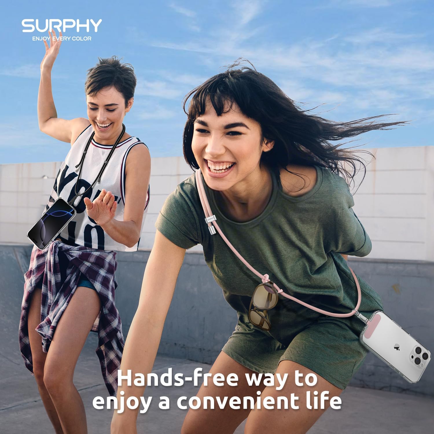 Thumbnail 4 de SURPHY Crossbody Phone Lanyard, Adjustable 17–32-Inch Strap, 2 Tether Tabs