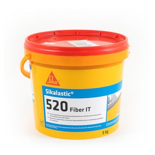 Detalle de Sikalastic-520 Fiber IT di SIKA: membrana impermeabilizzante fibrorinforzata mono-componente 5 kg (Grigio)